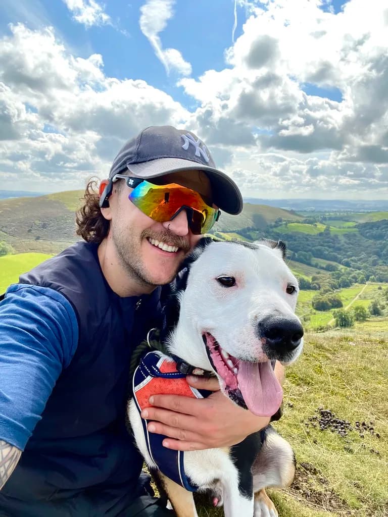 James and Duncan on a hilltop
