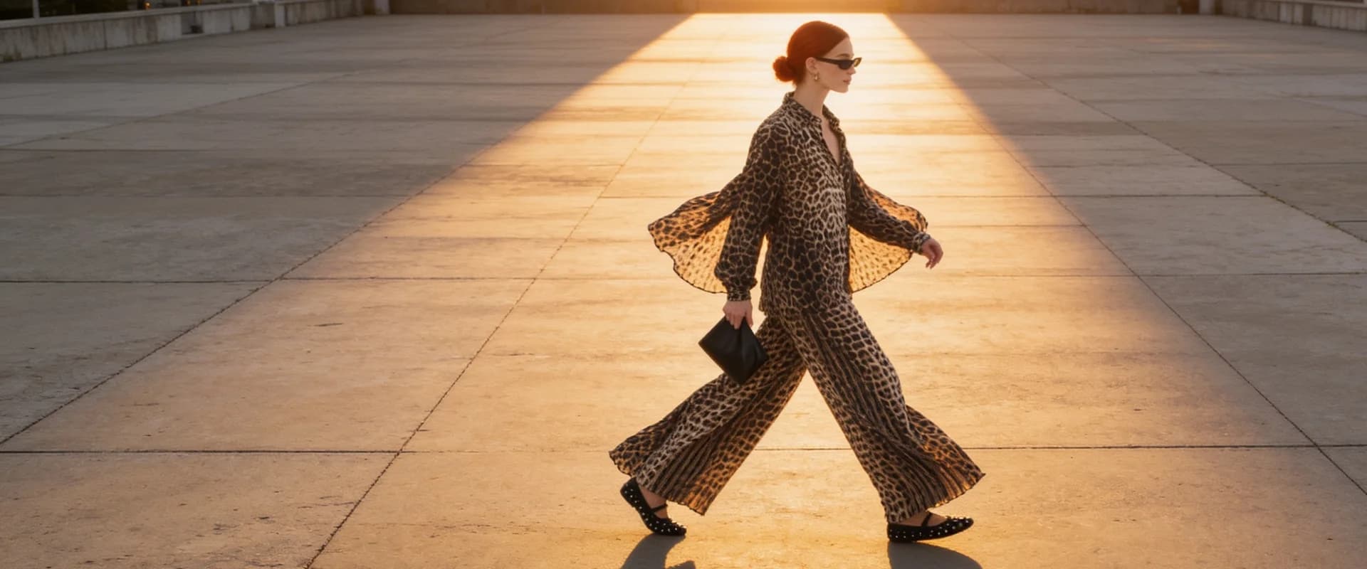 Fashion customer walking in a complete coordinated look